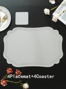 8/12pcs Hotel Restaurant Placemats/Coasters Set, High-End Table Mats, Multi-Color Heat-Resistant Pads, Protect Tabletop, Suitable For Wedding, Party, Home Kitchen Dining, Holiday Decoration