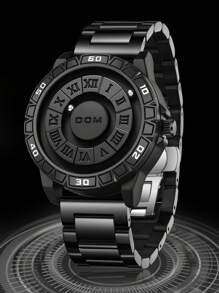 DOM Bestseller Watch For Men, Mirrorless Magnetic Waterproof Wristwatch, High-Tech Fashion Roman Steel Band Watch, Suitable As Christmas Gift For Family And Friends - Shape - View 3