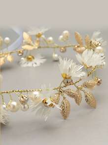 1 Stück Blumenkranz Haarband für Kinder, Prinzessin Blumen Perle Haarreif, koreanischer Stil, Mädchen Haarzubehör für Aufführungen