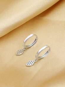 1pc S925 Sterling Silver Cubic Zirconia Leaf Earrings For Women, Exquisite Holiday Gift - Silver - View 3