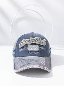 1 Stück Baseballkappe im abgenutzten Vintage-Stil mit besticktem Buchstaben