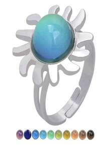 1pc Elegant Temperature-Sensitive Color Changing Ring, Changes Color Based On Temperature And Mood, Suitable For Women And Couples For Daily Wear
