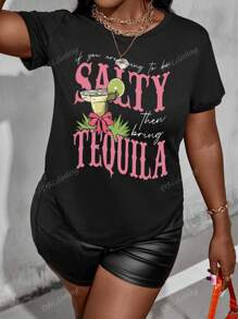 If You Want Something Salty, Bring A Tequila T-Shirt Short-Sleeved Top