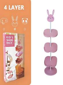 1 件 4/5 层可爱迷你鞋架，多层鞋子收纳架，可调节设计，易于组装，节省空间的鞋子收纳架，适用于宿舍、卧室、壁橱、入口、浴室 - 彩色 - 查看 5