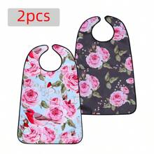 1pc/2pcs, Adult Bibs For Women, Reusable Apron, Wipeable With Optional Crumb Collector, Waterproof Washable Restaurant Clothing Protector, Gift For Women/Mom