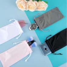 5pcs Microfiber Sunglasses Pouch, Dust-Proof Sunglasses Bag, Soft Sunglasses Sleeve, Eyeglasses Carrying Case With Drawstring, Cleaning Cloth And Small Tool, Suitable For Men, Women, Students, Elderly - Multicolor - View 2