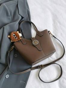 Bucket Bag, Fashionable Market Tote, Korean Style Shoulder Bag For Commuting & Shopping