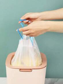 1pc Home Grocery Bag Holder Wall Mount Plastic Bag Holder Dispenser Hanging Storage Trash Garbage Bag Kitchen Garbage Organizer - Multicolor - View 7