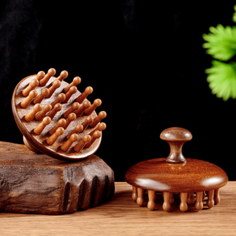 1pc Multifunctional Sandalwood Massage Comb, Scalp Meridian Dredging Device, Hair Care Brush, Comfortable Anti-Static, Suitable For All Hair Types