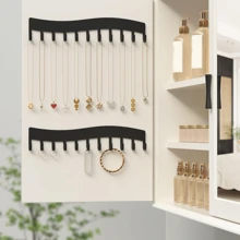 亚克力壁挂式项链架，自粘式无钻孔设计，女士和女孩珠宝收纳架 - 彩色 - 查看 4