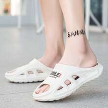 男士防滑耐磨加厚EVA增高拖鞋春夏新款休闲运动款适合室内/户外及海滩 - 白色 - 查看 11