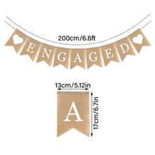 1Set Charming Linen Engagement Party Banner - "Engaged" Celebration Flag, Reusable Wedding And Engagement Party Decoration