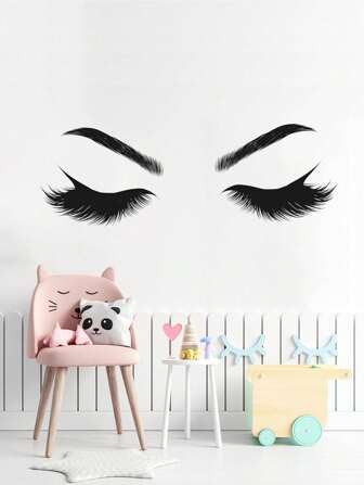 可移除眼睛和睫毛设计墙贴，适用于客厅、卧室、儿童房装饰礼品生日毕业家居装饰墙壁装饰浴室装饰卧室装饰房间装饰用品客厅装饰家居装饰客厅墙壁艺术墙纸贴纸个性化贴纸
