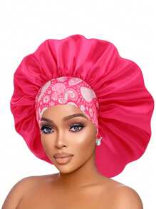 1PC Satin Bonnet Hair Bonnet For Sleeping - Paisley-b - View 15