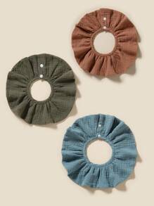 3 pièces/set bavoirs ronds pour bébé, bavoirs d'écoulement pour nouveau-nés, bavoirs d'alimentation absorbants en coton pour bébé