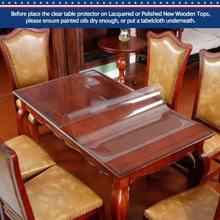 PVC Clear Table Protector - Multisize Thick Transparent Plastic Desk Cover, Rectangular Night Stand, Office & Computer Desk, Sofa Table, Small Desk Protector - Transparent-1.0mm - View 8