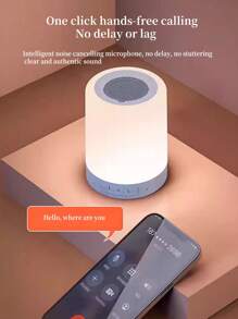 Premium 7-Color Tap Lamp Bluetooth Speaker, Handheld Touch Control TF Card Slot Speaker, High Quality Rechargeable Bass Booster Large Volume Tap Lamp Bluetooth Speaker