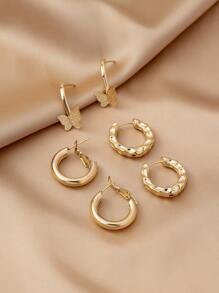 6 件套女士时尚简约欧美风格耳环套装