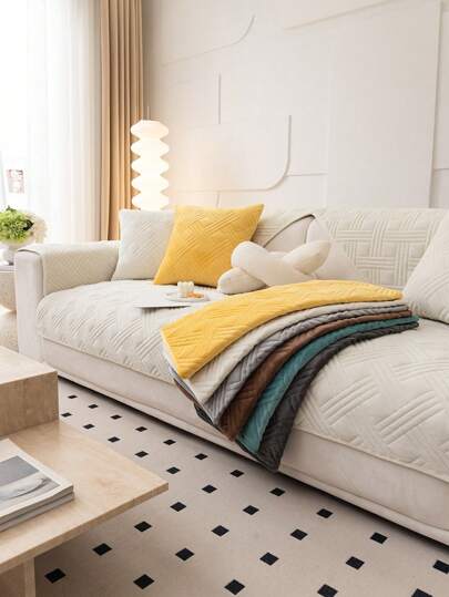 1 Stück Moderner einfarbiger gesteppter rutschfester Sofabezug - tierfreundlich, maschinenwaschbar Polyester Sofaschoner, passend für 1-4-Sitzer Sofa, geeignet für Wohnzimmer, Schlafzimmer
