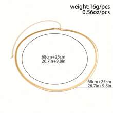 1pc Minimalist Sexy Metallic Snake Bone Chain Waist Belt Chain Jewelry, Fashionable Body Chain Accessories For Women - Gold - View 2