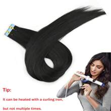 10pcs Women'S Tape-In Hair Extensions, 24 Inch Straight Synthetic Hair Extensions, Seamless & Invisible For All Hair Types 10Pcs/Pack 35g