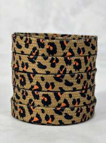 男女通用时尚鞋带适合滑板鞋、运动鞋、运动鞋、豹纹设计 - 彩色 - 查看 7