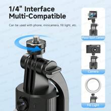 Tripé com Rastreamento Facial Automático para Smartphones, Bastão Selfie Bluetooth Retrátil 3 em 1 de Alumínio, Tripé para Telefone com Rotação de 360°, Controle Remoto Sem Fio e Suporte para Telefone, Bastão Selfie Tripé para iPhone 16/15/14/13/12 Pro, Android, Preto