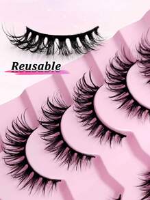 Sibeuna 7 Pairs Cosplay Anime False Eyelashes, Lightweight & Flowy, Cartoon Style, Create Dramatic & Dewy Makeup Look - Spiky Manga Lashes - View 5