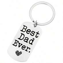 1pc Best Dad Ever Stainless Steel Keychain Father's Birthday Thanksgiving Christmas Gift Car Accessories Bag Charm School Cute Goth Y2k Bag Lanyards With Id Holder Car Accessories Bag Charms - Multicolor - View 4