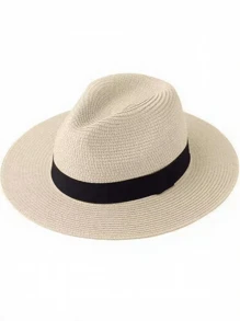 1pc Unisex Panama Style Flat Top Cowboy Hat, Fashionable Western Style - Hat - View 12