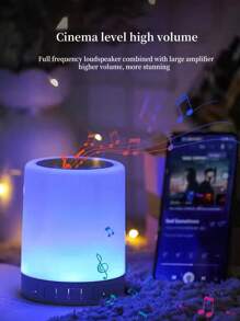 Premium 7-Color Tap Lamp Bluetooth Speaker, Handheld Touch Control TF Card Slot Speaker, High Quality Rechargeable Bass Booster Large Volume Tap Lamp Bluetooth Speaker