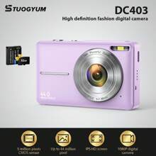 1080P FHD, 44MP, DC403 Digital Camera HD Travel Retro Camera Entry-Level Schoolgirl Small Camera, 2.4-Inch Screen, Portable Vlog Live Camera, Built-In Microphone With 32GB Card, Rechargeable Battery And 16x Zoom, 700mAh Battery Life, 90min Video, 150min Photos, Multilingual Support, Portable Pocket Design, Suitable For Teenagers And Beginners - Camera + Memory Card - View 3