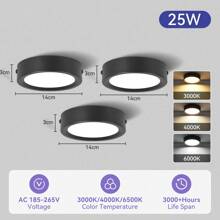 Luz empotrada para techo, Foco LED para decoración del hogar, Foco moderno para sala de estar, dormitorio, pasillo, baño, gabinete de cocina, tienda, hotel. Disponible en negro/blanco/dorado, en blanco cálido/neutro/frío, en 5W/10W/15W/25W. - Downlight de montaje en superficie - Ver 94