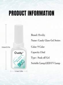 1pc 15ml Nail Dopamine Candy Glass Color Nail Polish Gel 2025 Hit Ice Transparent Sparkle, Special For Nail Art.