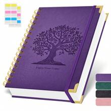 Aesthetic Spiral Notebook Journal, A5 Hardcover Leather Notebook For Work & Note Taking, 300 Pages Thick College Ruled Journal For Women Men, Perfect For Office Home School Supplies, 8.3"X5.7" - 紫色 - 查看 1