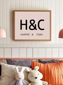 1pc Frameless Siblings Custom Name Print Placard, Personalized Print Playbill, Shared Room Decor, Kids Room, Playroom Decor, Quote Play Wall Art Gifts Birthday Graduation