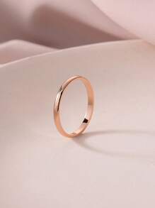 1 件女士时尚 2 毫米宽经典不锈钢戒指