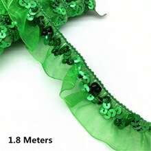 1 卷弹性亮片薄纱丝带，适用于 DIY、缝纫工艺品、包包、衣服、连衣裙、服装装饰 - 彩色 - 查看 23