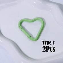 2pcs Plain Heart-Shaped Couple Keychain, DIY Keychain Accessory, Carabiner, Backpack Clip Car Accessories Bag Charm School Cute Goth Y2k Halloween Accessories Teachers Day Christmas Gift Ideas - Black and White - View 21