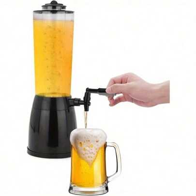2.5L Beer Tower Plastic Ice Core Beverage Dispenser With Ice Cooler Separate Beer Drinks Dispensers With Tap 23.5 X 18.5 X 52.8cm
