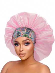 1PC Satin Bonnet Hair Bonnet For Sleeping - Paisley-a - View 3