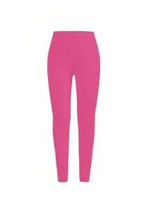 3条装女童紧身打底裤 - 高弹涤纶面料，纯色，贴身设计，针织材质，适合四季舞蹈穿着，不防水，适合户外运动和日常休闲穿着