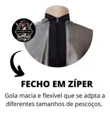kit 2 Capas de Corte Adulto Leão e Fé em Cetim para Barbeiros Cabeleireiro Barbershop - Amarelo - Visão 3