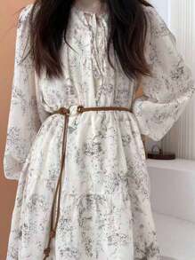 1 件女士精致皮革绳腰带，结饰腰带，适合连衣裙，春夏季 - 彩色 - 查看 1