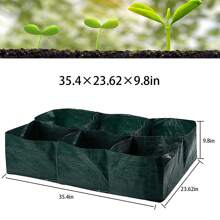 35 gallons Bac de culture surélevé, grand bac à planter en tissu, 6 compartiments bacs de culture, bac à planter respirant pour tomates, poivrons, légumes d'extérieur, herbes et fleurs avec trous de drainage
