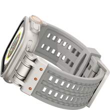 Sport Band Compatible With Apple Watch Ultra 2/Ultra/Series 10 9 8 7 (49mm 45mm 44mm 42mm) Heavy Duty Silicone Rubber Strap With Metal Connector, Armor Design For Men Women