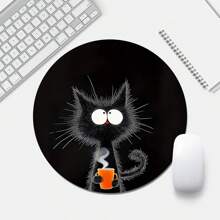 1pc Funny & Cute Mouse Pad, Round Office Desk Mouse Pad With Anti-Slip Rubber Base, Mini Travel Mouse Pad For Laptop, Computer, Home, Office, Study & Gaming, 7.8"*7.8"*0.08" - Multicolor - View 6