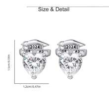 Graduation Gifts For Her Jewelry, Heart 2024 Graduation Earrings College Graduation Gifts For Her 2024 - 銀色 - 查看 5