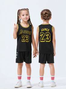 2 Peças Camisa de Basquete Personalizada para Meninos, Nº 23, Time Lakers, Uniforme de Basquete Infantil Personalizado, Regata de Verão, Conjunto de Basquete Personalizado para Meninos, Camisa de Time de Basquete Personalizada, Regata Personalizada com Texto, Camisa de Basquete para Meninos, Uniforme de Basquete Preto, Nº 23 Camisa de Basquete, Uniforme de Basquete, Uniforme de Basquete Preto, Camisa de Time de Basquete Personalizada, Conjunto Esportivo para Meninos, Uniforme Esportivo Preto, Camisa de Basquete Escolar Personalizada - Preto - Visão 5