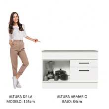 Gabinete Bajo Cocina Madesa Agata 120cm Con Encimera Bb Color Blanco - Blanco - Ver 6